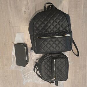 🎁 New (3 piece) Vegan Backpack with smaller one and a wallet